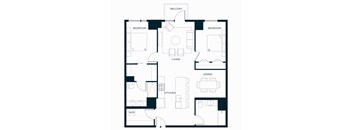 Sol Modern Downtown Phoenix B10 Two Bedroom Floorplan