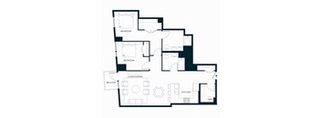 Sol Modern Downtown Phoenix B12 Two Bedroom Floorplan