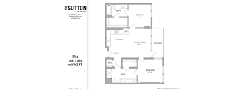 a floor plan of a studio apartment with a bedroom and a living room