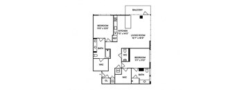 Sentral Union Station B13 2BR 2.5BA Floor Plan