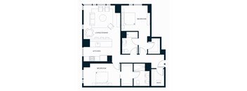 Sol Modern Downtown Phoenix B13 Two Bedroom Floorplan