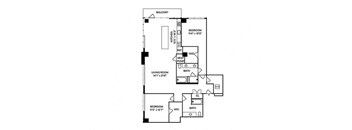 Sentral Union Station B15 2BR 2BA Floor Plan