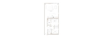 A floor plan of a house with labeled rooms and furniture.