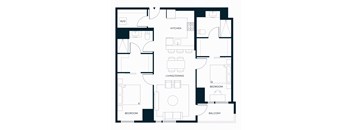Sol Modern Downtown Phoenix B2 Two Bedroom Floorplan