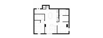 B2 Two bedroom floor plan at Forme in Houston, TX.