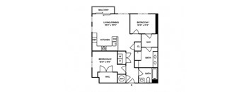 Sentral SoBro B2 2BR 2BA Floor Plan