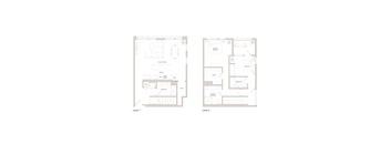 Two floor plans for a house with two levels.