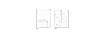 Two floor plans for a house with two levels.