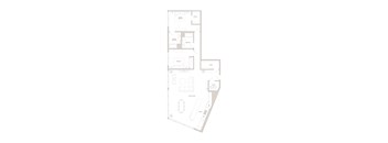 A floor plan of a house with a garage and a separate entrance.