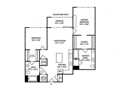 Sentral West Midtown at Star Metals - B3 2BR 2BA Floor Plan