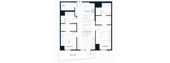 Sol Modern Downtown Phoenix B3 Two Bedroom Floorplan