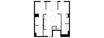 B3 Two bedroom floor plan at Forme in Houston, TX.