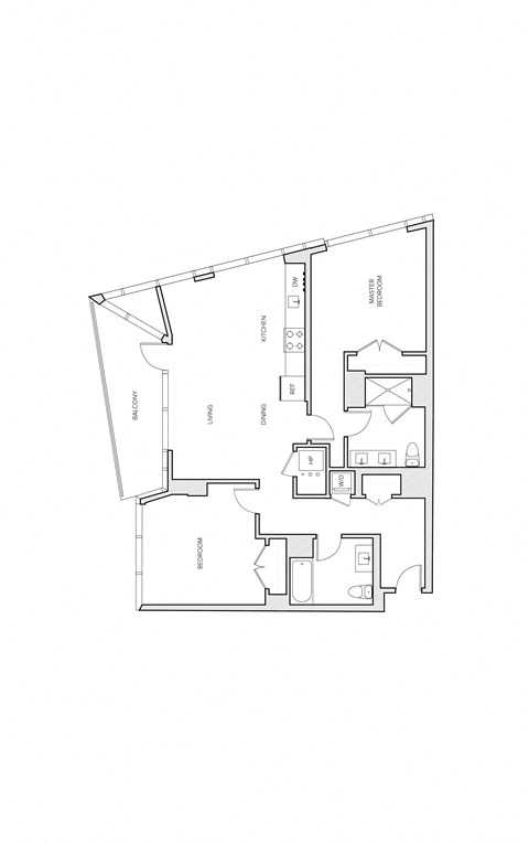 miro B3 two bed floorplan