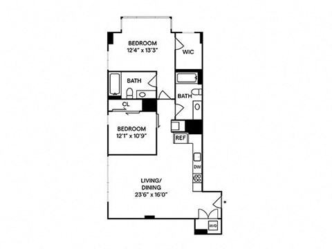Sentral First Hill B3 - 2BR 2BA Floor Plan