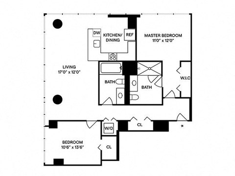 Sentral Michigan Avenue - B3 2BR 2BA Floor Plan
