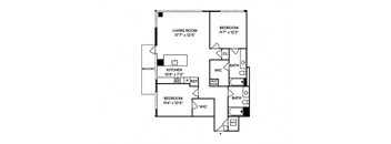 Sentral Union Station B3 2BR 2BA Floor Plan