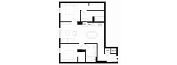 B4 Two bedroom floor plan at Forme in Houston, TX.