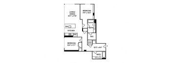 Sentral First Hill - B3 2BR 2BA Floor Plan
