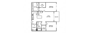Sentral Old Town - B4 2BR 2BA Floor Plan