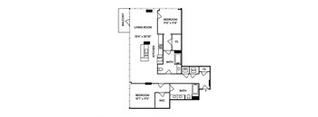 B5 2BR 2BA Penthouse Floor Plan