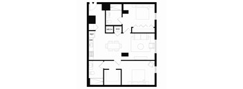 B5 Two bedroom floor plan at Forme in Houston, TX.