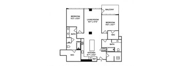 Sentral Union Station B5 2BR 2BA Floor Plan