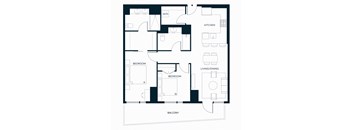 Sol Modern Downtown Phoenix B5 Two Bedroom Floorplan