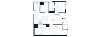 Sol Modern Downtown Phoenix B6 Two Bedroom Floorplan