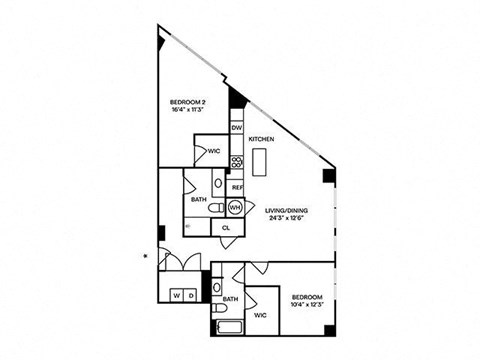 Sentral SoBro B6 2BR 2BA Floor Plan