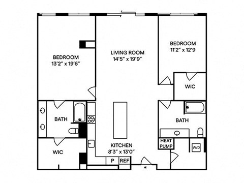 Sentral Union Station B6 2BR 2BA Floor Plan