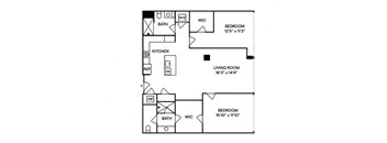 Sentral DTLA 755 B7 Penthouse 2BR 2BA Floor Plan