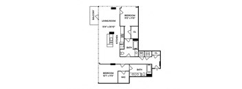 B7 2BR 2BA Penthouse Floor Plan