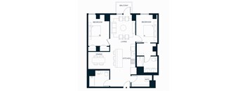 Sol Modern Downtown Phoenix B8 Two Bedroom Floorplan