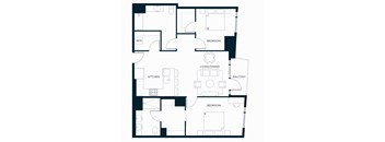 Sol Modern Downtown Phoenix B9 Two Bedroom Floorplan