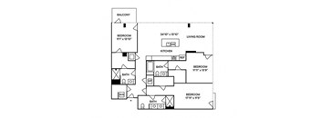 Sentral DTLA 755 C3 Penthouse 3BR 3BA Floor Plan