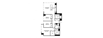 Sentral Michigan Avenue - C1 3BR 2BA Floor Plan