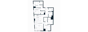 Sol Modern Downtown Phoenix C1 Three Bedroom Floorplan