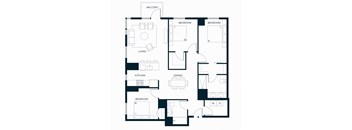 Sol Modern Downtown Phoenix C2 Three Bedroom Floorplan