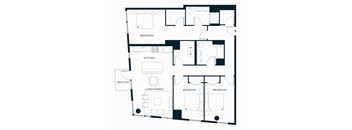 Sol Modern Downtown Phoenix C3 Three Bedroom Floorplan