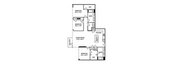 C4 3BR 2BA Penthouse Floor Plan