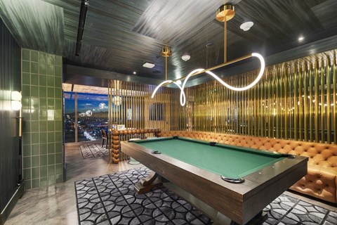 Rooftop lounge Billiards Room with pool table