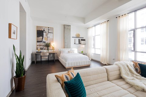 Studio bedroom at 1600 Vine in Hollywood, CA.