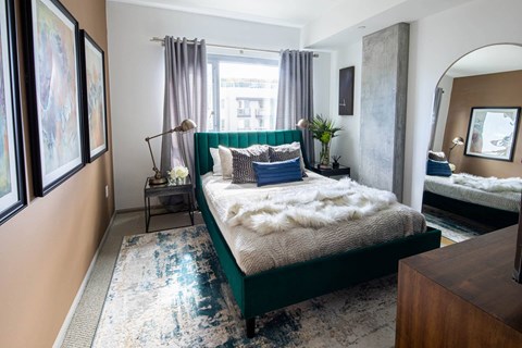 Bedroom at 1600 Vine in Hollywood, CA.