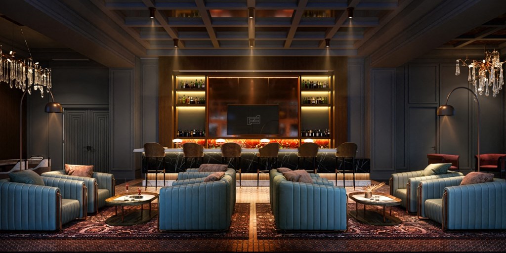 Private resident bar and club room