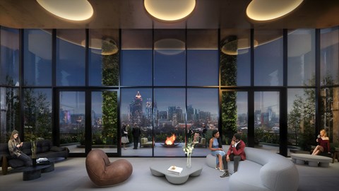 Rooftop sky lounge at Stella at Star Metals in West Midtown Atlanta, GA.