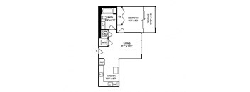 Sentral West Midtown at Star Metals - 1BR 1BA Furnished Floor Plan