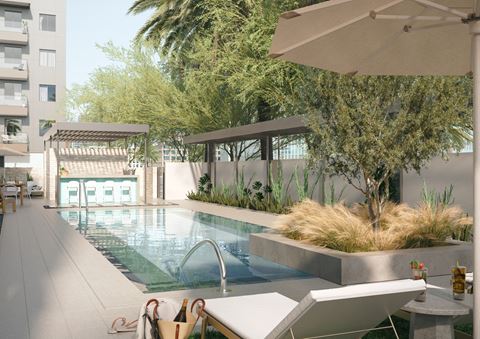 heated and cooled pool at Alloy apartments in Phoenix, AZ