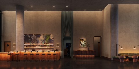 Private cocktail lounge at Stella at Star Metals in West Midtown Atlanta, GA.