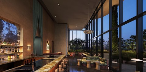 Private cocktail lounge at Stella at Star Metals in West Midtown Atlanta, GA.