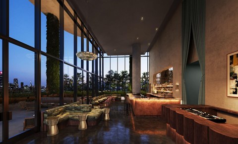 Private cocktail lounge at Stella at Star Metals in West Midtown Atlanta, GA.